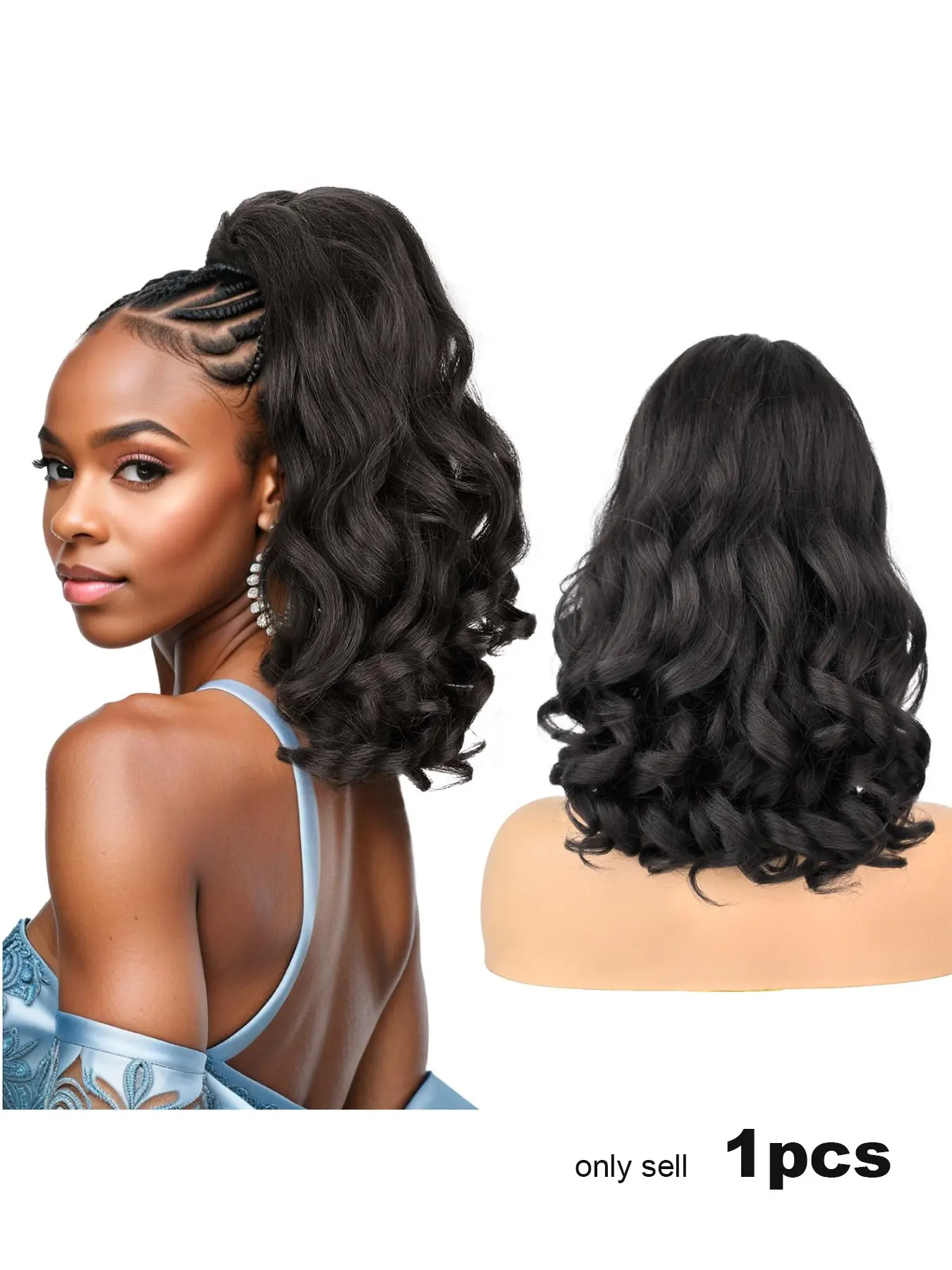 Curly Ends Yaki Straight Drawstring Ponytail for Women, 18 Inch Long Pony Tail Extension, Synthetic Extensions, Synthetic Slight Kinkystraight, Synthetic Curly Hair, Synthetic Ponytail Hairpieces