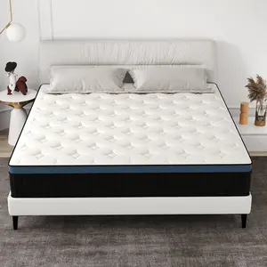 MULINATURE 12" 14" Twin Full Queen King Mattress Gel Memory Foam Hybrid Pocket Spring Bed In A Box Body Support Breathable Comfy Skin-Friendly Fabric