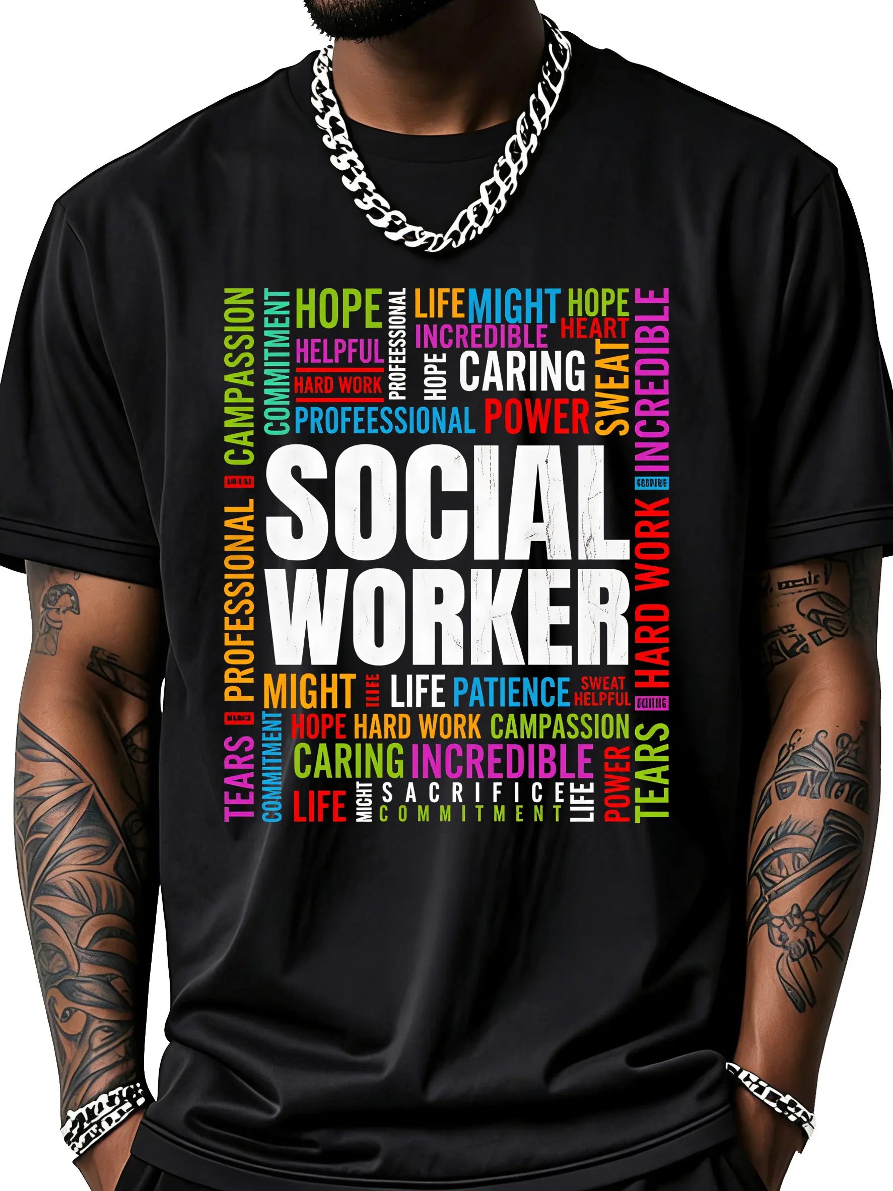 100% Cotton Social Worker Hope Caring Professional Power T-Shirt Women Men Outdoor Casual Short Sleeve Comfortable And Versatile