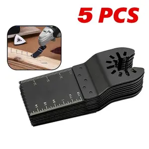 5PCS Oscillating Saw Blades, Professional Universal Titanium Multitool Blades for Wood Plastics Metal, Quick Release Multi Tool Kits Fit Dewalt Ryobi Milwaukee Rockwell Fein Makita Cutting Hardware
