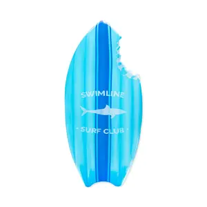 Swimline 73" Blue Shark Bite Surfboard Swimming Pool Raft
