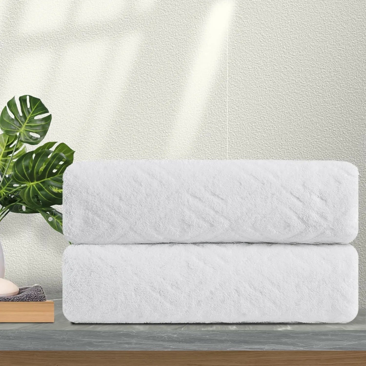 2 Pack Home Collection Ultra Soft Cozy Towels 600 GSM White Plush Towew
