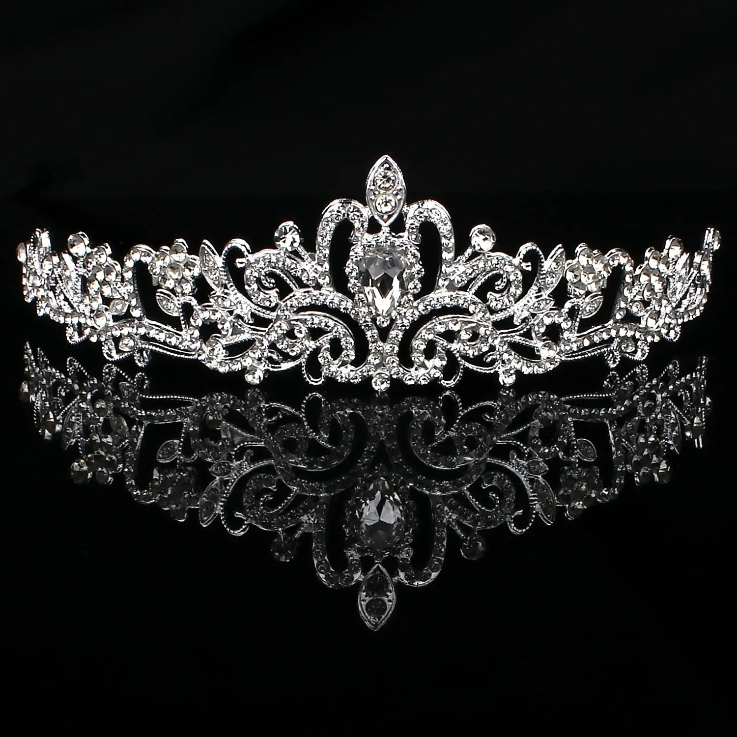 Tiara Crowns  Headband Princess Rhinestone Crown with Combs Bride Headbands Bridal Wedding Prom Birthday Party Hair Accessories for Women and Girls (no comb type)