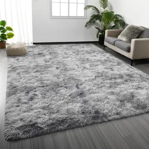 Ultra Soft Silk Wool Solid Color Flocking Carpet, Long Hair Rug for Living Room Coffee Table Bedroom Window Seat Home Bedside Mat Floor Pad Shaggy Fuzzy Rugs Shaggy Area Rugs