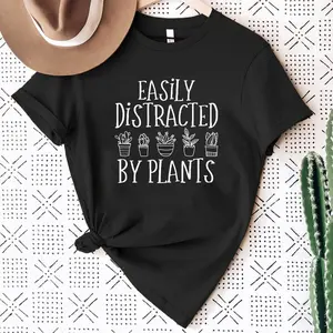 Easily Distracted By Plants Shirt, Plant Love Shirt, Plant Lover Gift, Plant Lover Tee, Unisex Jersey Short Sleeve Tee, Gardening Shirt