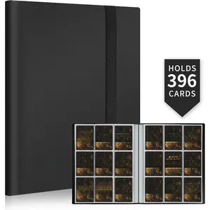 Velvetods Basics Card Binder 9 Pocket, 396 Pockets Trading Card Binder, Premium Collector Card Album For Standard Cards, Side Loading Card Collection Folder For MTG, TCG, Game Cards, Sport Cards, Black Rod Sleeves