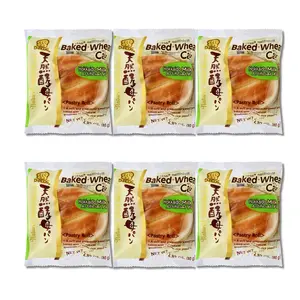 【6 Packs】D-Plus Natural Yeast Buns & Bread 6 Pieces– Hokkaido Cream, Red Bean Paste,  Ogura An, Chocolate, Orange & Purple Sweet Potato