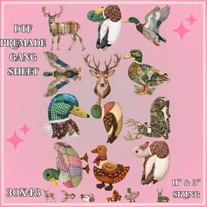 Patchwork Hunting - 30x48 - DTF PREMADE GANG SHEET