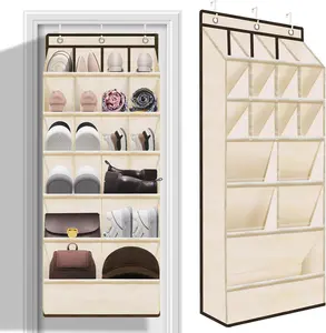 Over the Door Shoe Rack with Big Pockets, Hanging Shoe Holder for Closet, Bedroom, and Door Back Storage