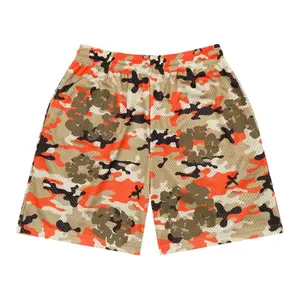 Denim Tears Wreath Camo Shorts Brown/Orange Unisex Streetwear Cargo Shorts Camouflage Graphic Loose Fit Drawstring Waist Shorts Summer Casual Hip Hop Fashion Outdoor Athletic Lounge Shorts Breathable Lightweight Everyday Wear Trendy Urban Camo Bottoms