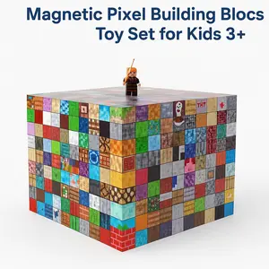 2cm,100 block STEM game magnetic building block magic toy, magnetic tile building block, building toy, create your own crafts adventure and explore ABS plastic building block, suitable for children aged 3-12