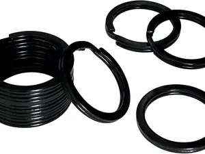 10 Pieces of 1-inch Flat Key Rings - Metal Keychain Rings, Split Keyrings, Flat O-Ring for Home, Car, Office Keys Attachment (Black)