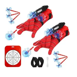 2 Set  Spider Silk Launcher Set for Kids- Can Grab Small Objects,Hero Role-Play Toy,DIY Cosplay Children's Wrist Ejection Launcher,Birthday Christmas for Kids Soft Bullet Wristband Launcher Toy