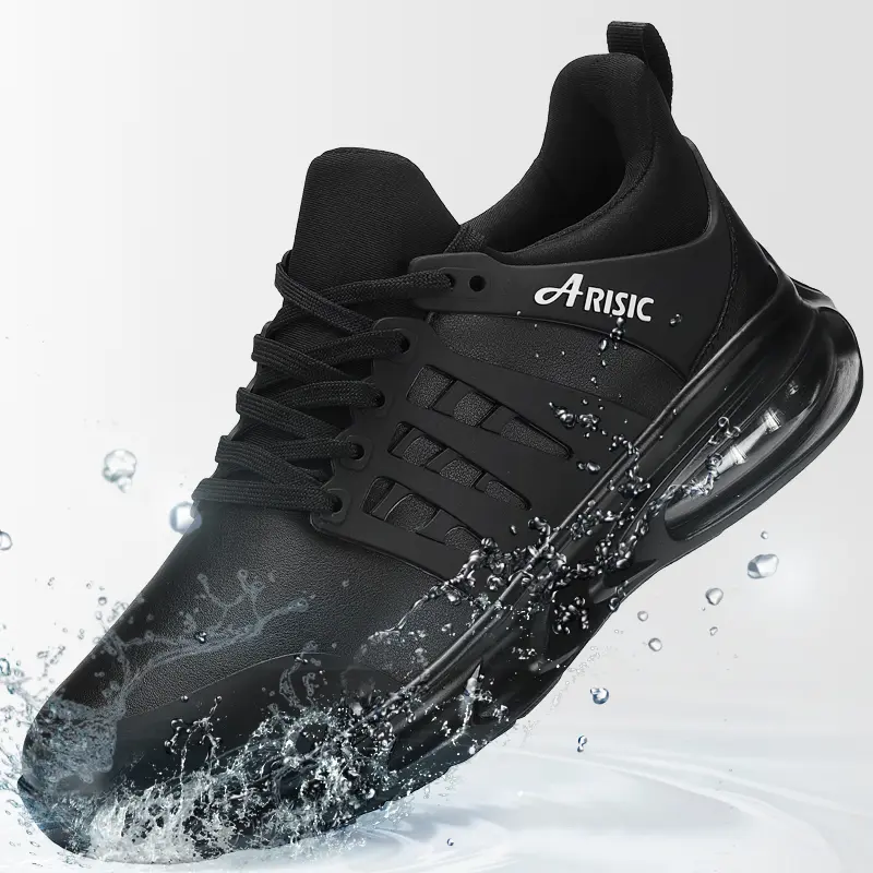 Men's Synthetic Waterproof Lace-Up Sneakers - Lightweight EVA Sole, Sport-Ready Sporty Training & Gym Shoes for Commute, Outdoor Activities
