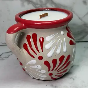 Watermelon Agua Fresca scented Authentic Mug candle with wooden wick