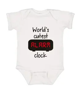 World's cutest alarm clock Onesie, Funny Baby Onesie, Newborn Gift Baby Bodysuit, Cotton Baby Clothes