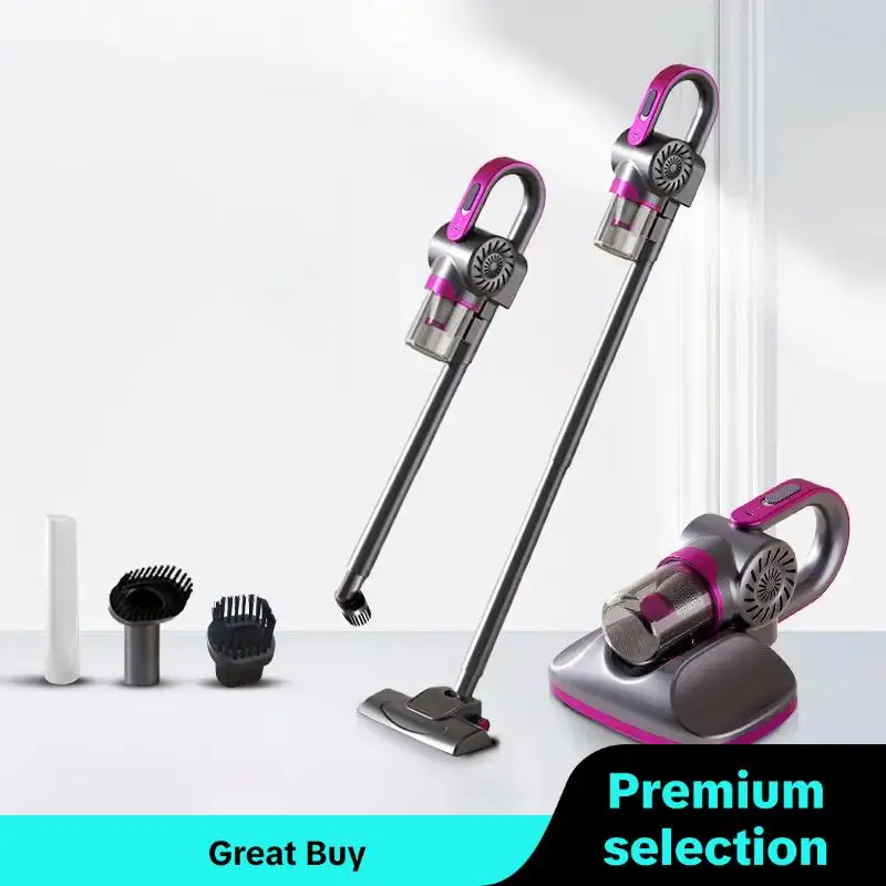 4-in-1 Electric Cordless Vacuum Cleaner, Rechargeable Upright Vacuum Cleaner with Replaceable Brush Heads for Deep Cleaning, Dry Use Dust Removal for