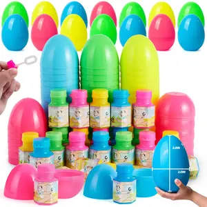 24Pcs 3.15in Bubble Wands Prefilled Easter Eggs for Easter Egg Hunt Springtok