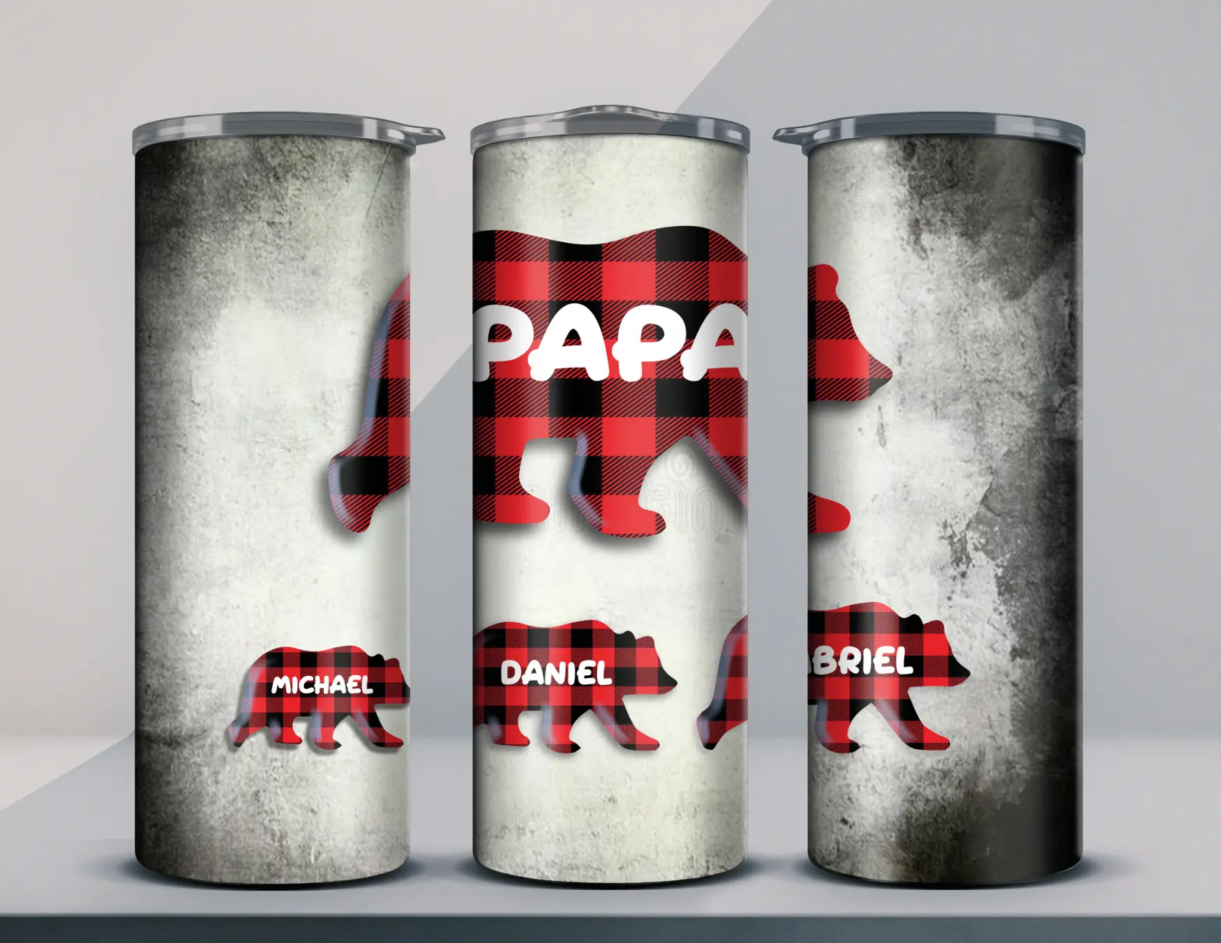 Papa Bear w/ Kids Tumbler