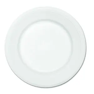 212 MAIN Disposable Oil-Proof Recycled Fiber Paper Dinnerware Plates, Huhtamaki 21217 10.5 in. Dia White - Case of 500, Disposable Paper Plates