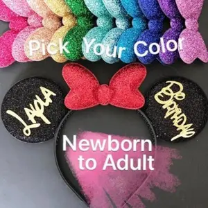 Customized ears,personalized minnie ears,birthday minnie ears,minnie elastic headband,headband with name,monogrammed,personalized gift,woman