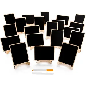 20 Pack  Mini Chalkboards Signs with Support Easels, Place Cards, Small Rectangle Chalkboards Blackboard for Weddings, Birthday Parties, Message Board Signs and Event Decorations