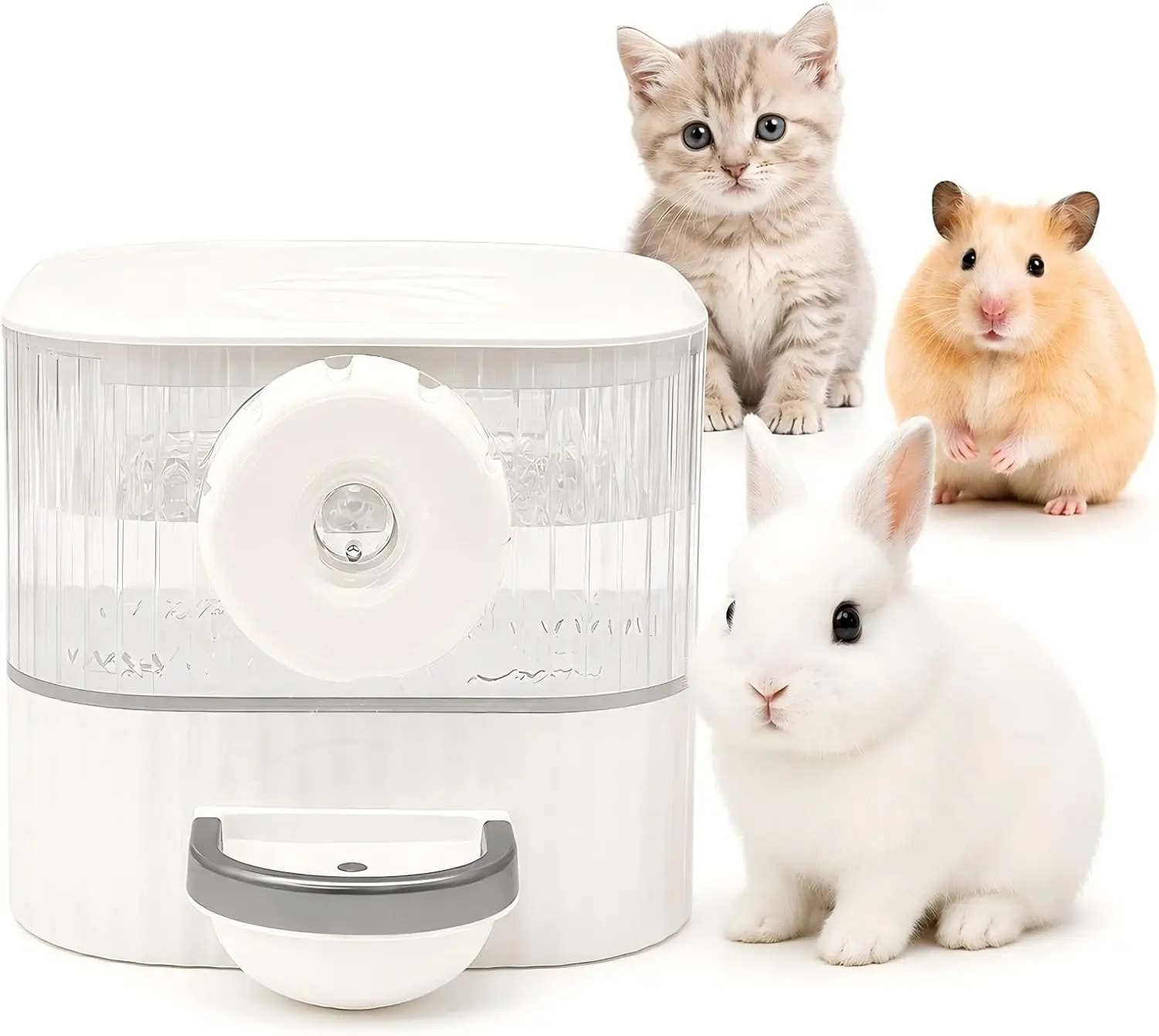 Automatic Rabbit Water Dispenser - BPA-Free, No Drip, Hanging Single Unit with 1.5cm Screw Length, Top Auto Refill Water Bowl for Small Animals, Prevents Spills, All Seasons Use