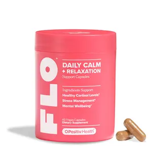 FLO Daily Calm & Relaxation Capsule for Stress Support, Mood Balance & Focus with Ashwagandha + L‑Theanine