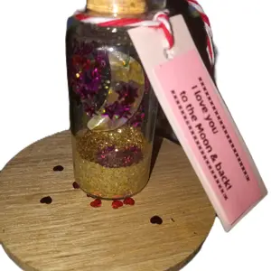 Mini Message Bottle I love You to the moon & Back Glass