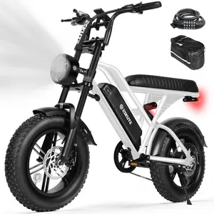 ESKUTE V100 E-Bike for Adults, 16" All-Terrain Fat Tire Electric Bicycle, Dual Suspension with 1500W Peak Motor, 48V 13Ah Long Range Battery, 28 MPH Speed for Commuting & Camping, Dual Suspension Ebike