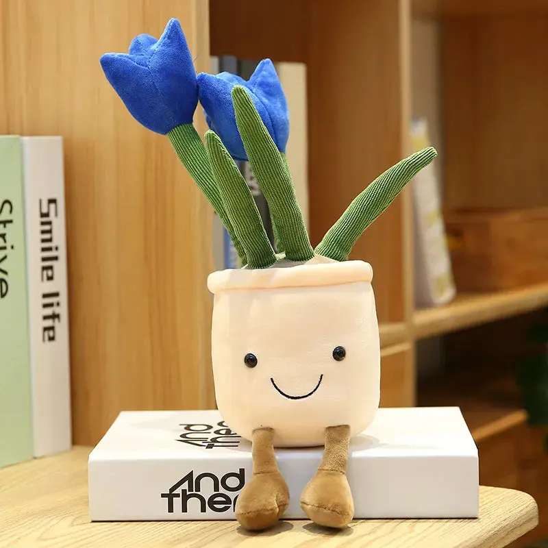 Raina - Blue Tulip Plush, 37cm Soft Plush Toy with Calming Blue Color - Perfect Gift for Birthdays & Holidays - Zero Maintenance - Huggable & Cozy - There Isn't a Storm without Raina!