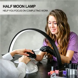 Half Moon Nail Lamp USB Powered LED Table Light, Led Desk Lamp, Big Size, Perfect for Eyelash Tattoo Crafts Reading Spa Beauty Experience Enhancement