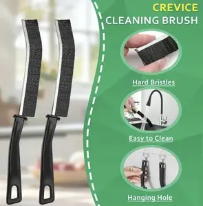 4-Piece Stiff Bristle Crevice Cleaning Brush Set, Household Multipurpose Tool for Bathroom, Kitchen Tile & Window Groove Cleaning
