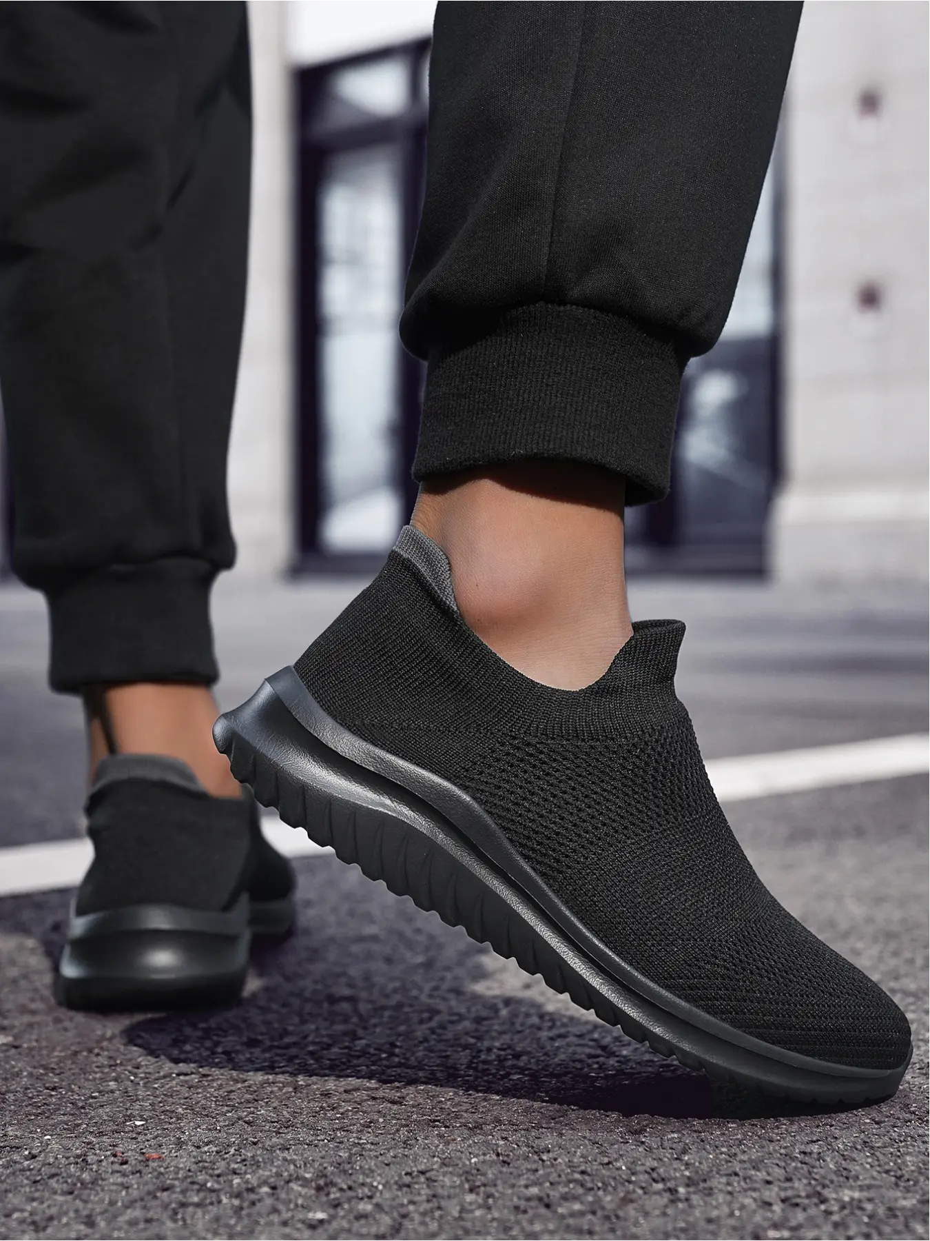 Comfortable Slip On Men Low Top Athletic Sneaker Walking Shoes, Easy Wear Daily Casual Footwear