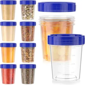 [10 Pack] 4oz Salad Dressing Container to Go,Small Containers with Lids Leakproof Condiment Containers with Screw Lids Reusable Stackable Plastic Dip Sauce Containers Utensils Kitchen