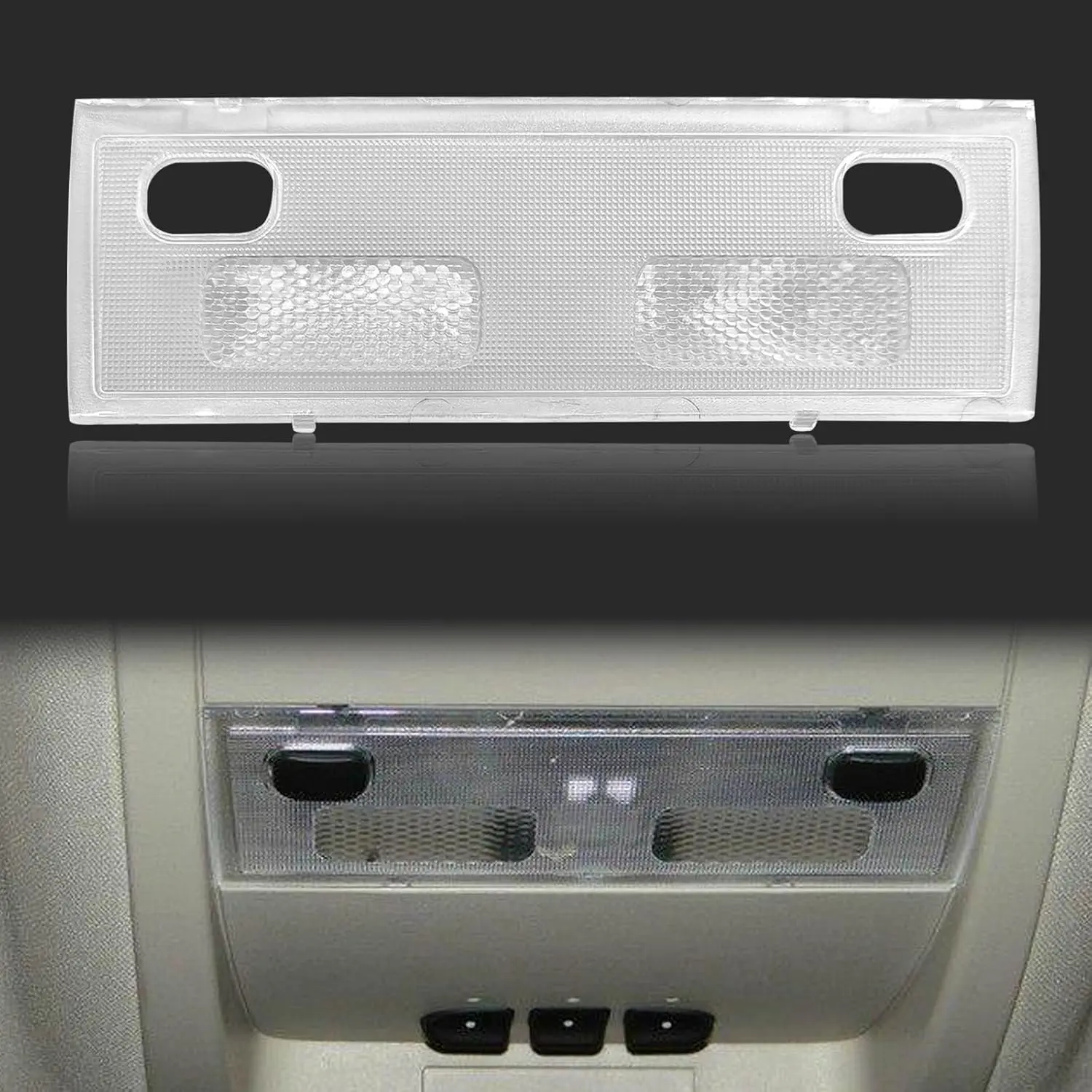 Interior Overhead Console Dome Light Cover Clear Lens Overhead Console Reading lamp 15911049 Compatible with 2007-2013 Chevy Silverado GMC Sierra Yukon Tahoe Cadillac Escalade Suburban Avalanche