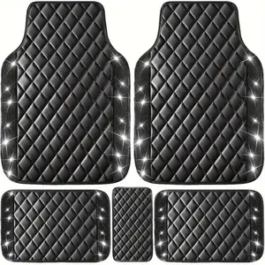 Rhinestone Decor Car Floor Mat, Anti-slip Car Interior Floor Mat, Universal Car Interior Accessories for SUV, Sedan & Truck