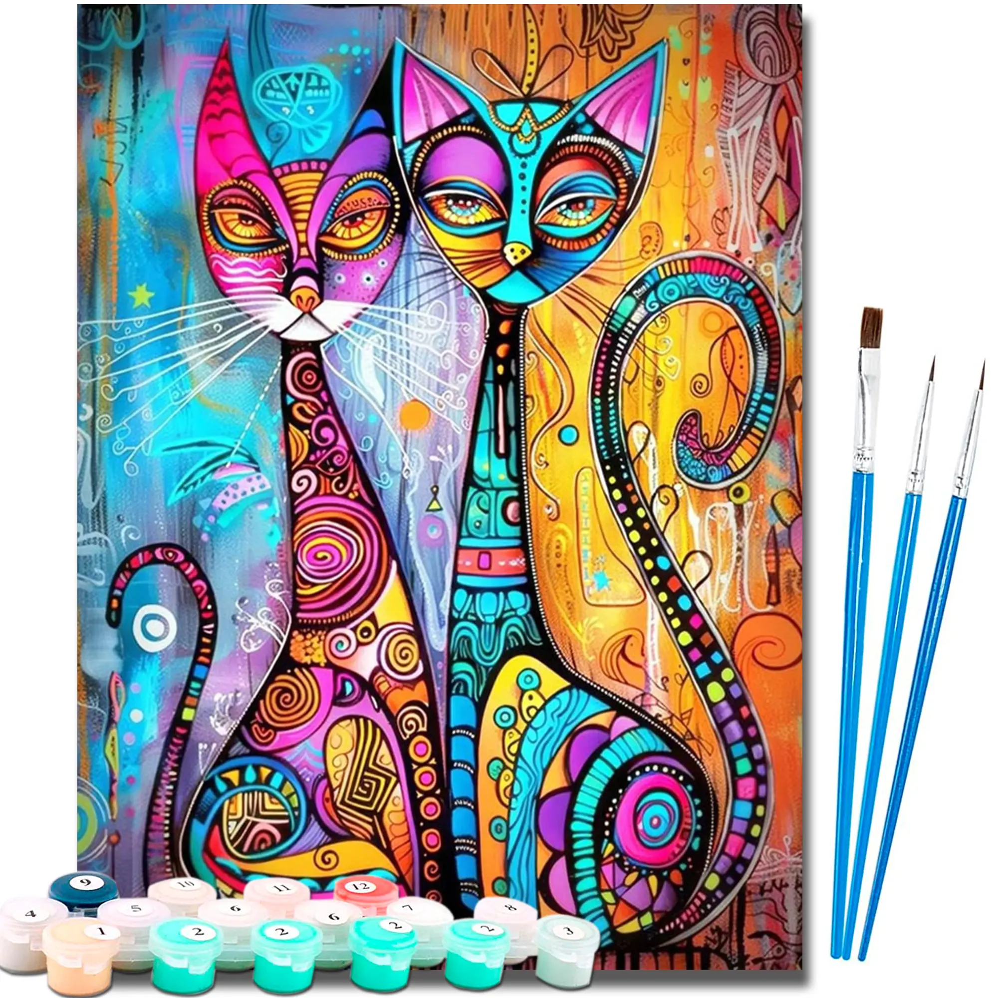 16x20 in Paint by Numbers Kit for Adults - DIY Acrylic Painting Set, DIY Painting Art Craft Supplies, Large Colorful Room Art Home Wall Decor, Birthdays Gift for Beginners, Man Cave Decor