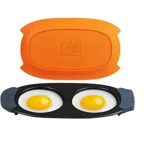 Quick-Heat Microwave Egg Cooker|Poacher|fryer,Multi-Use microwave egg maker for Breakfast Sandwiches,Dishwasher-Safe,Save Time,Portable for Home,Travel,Gifts(Orange)