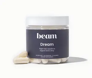 Beam Dream Capsules — 30 Capsules for Sleep Support (Magnesium + Melatonin, Vegan, Non-GMO, Travel-Friendly)