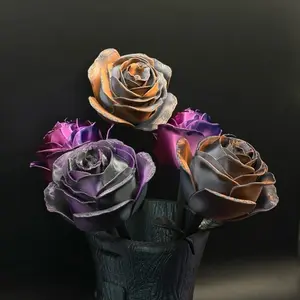 3d Printed Rose                     3D Printed Rose Petal Flower Love Valentine Decor Figurines Ornaments Decoration Plants Decorative Fruit bouquet Halloween Purple Black