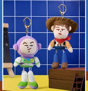 Disney Pixar Toy Story Wiggle Jiggle Meme Plush Keychain,6.69" Cute Buzz Lightyear Woody Stuffed Figure Pendant, Silly Funny Expression Hanging Bag Charm, Bag Decor Gifts for Fans,Birthday Gift Holiday Gift summerwins