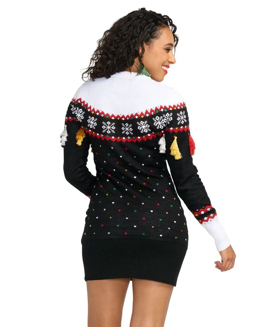 Women's Merry Christmas Tassel Sweater Dress Women's Merry Christmas Tassel Sweater Dress