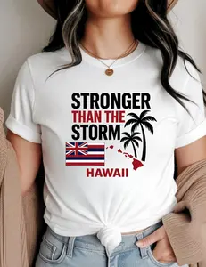 Hawaii Strong Shirt, Stronger Than The Storm Hawaii Tee, Hawaiian Flag Shirt, Maui Oahu Kauai Big Island Shirt, Hawaii Gift, Unisex T-Shirt #Unisex #women #mamatee #gift #tshirt #vintage
