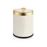 Pukomc 3.5gal Modern Plastic Nordic Motion-Activated Bathroom Garbage Can - Touchless Waterproof ABS Bin with Odor Seal, Lid Dispenser, Automatic Refill & Closing, Artificial Wooden Legs, 2 AA Batteries, 10.4×10.4×12.8in Slim Waste Bin for Home Decor