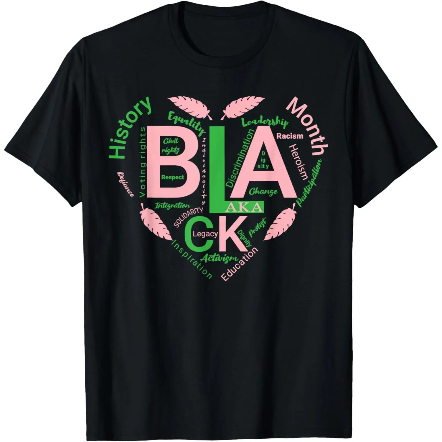 Women's Vintage Graphic T-Shirt with AKA Inspired Heart Print, 100% Cotton Casual Everyday Short-Sleeve Top, Tshirt