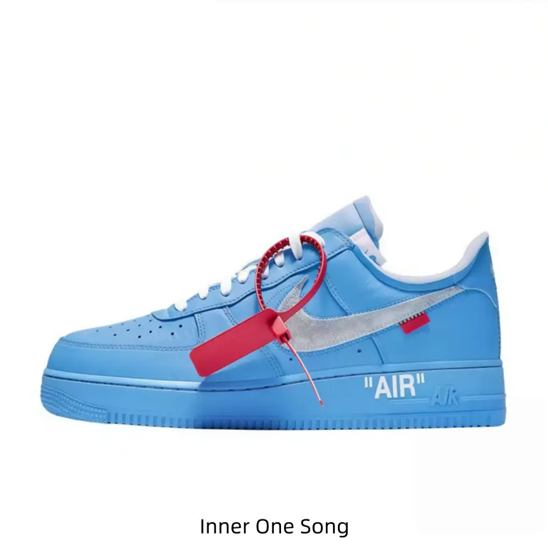 Mono Blue Low Top Street Sneakers, Precise Outline Stitched Leather Casual Shoe Structure, Anti-slip Outsoles For Weekend Outdoor Leisure Excursions
