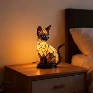 USB Powered Retro 3D Cat Night Light for Desktop & Bedroom – Colorful Glow Cute Cat Lamp, Fun Christmas Decoration for Cat Lovers, Unique Gift for Pet Owners, Cozy Vintage Aesthetic Vibe