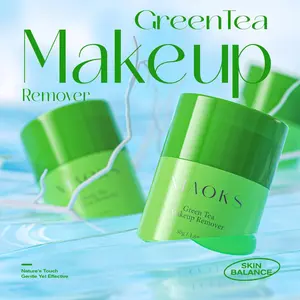 XIAOKS Green Tea Makeup Remover Balm (50g) - Deep Cleansing Balm for Oily Skin, Instantly Melts Makeup & Sunscreen, Pore-Level Purifying with Emulsifying Technology, Gentle Yet Effective Water-Activated Formula