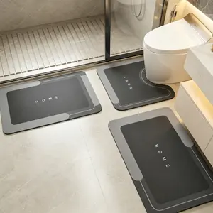 3Pcs Silicone Bathroom Mat Set Quick Dry Absorbent Non Slip Toilet Floor Rug Washbasin Bath Skid Resistant Accessories decor Pressure Drain Blaster Plunger Cute Sheep Paper Holder Suction Cup Air High Dual Shower Head Square Rain RainShower,summervibes